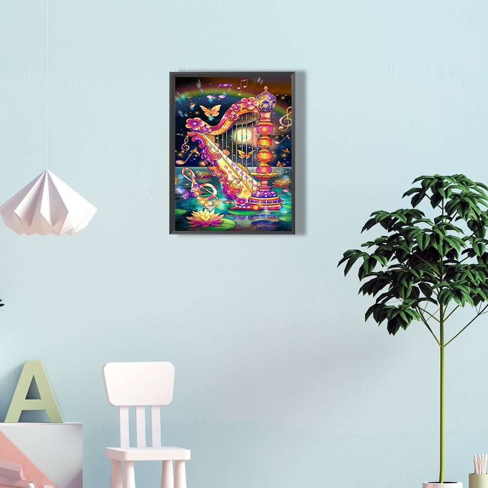 Multicolored Harp - Full Round Drill Diamond Painting 30*40CM
