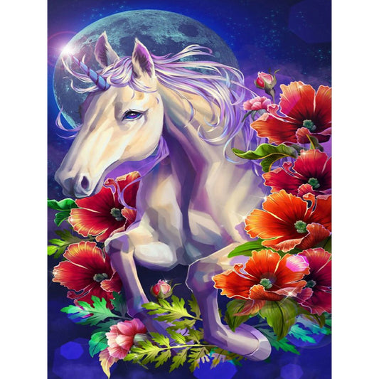 Galloping White Horse - Full Round Drill Diamond Painting 30*40CM