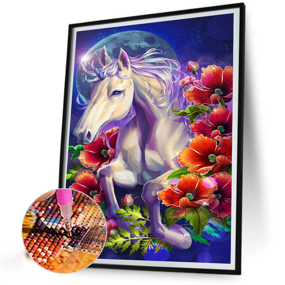 Galloping White Horse - Full Round Drill Diamond Painting 30*40CM