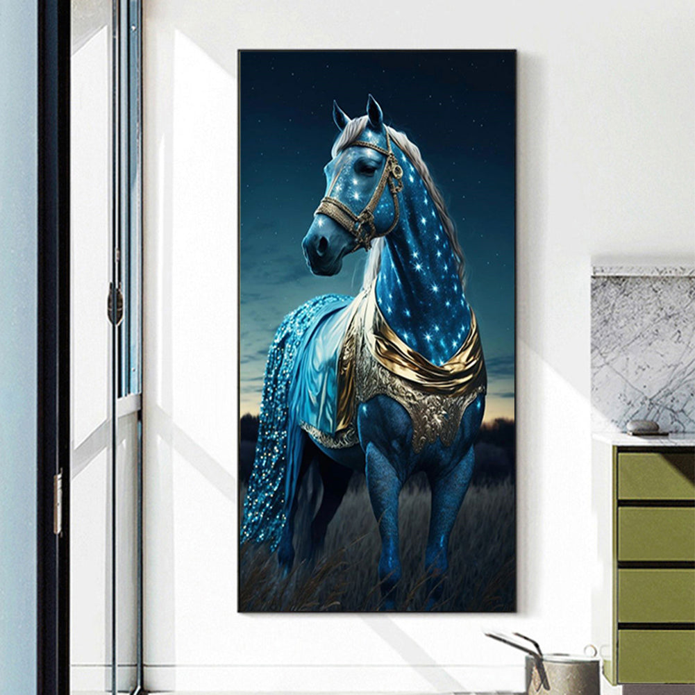 Horse Under The Starry Night - Full Square Drill Diamond Painting 40*80CM