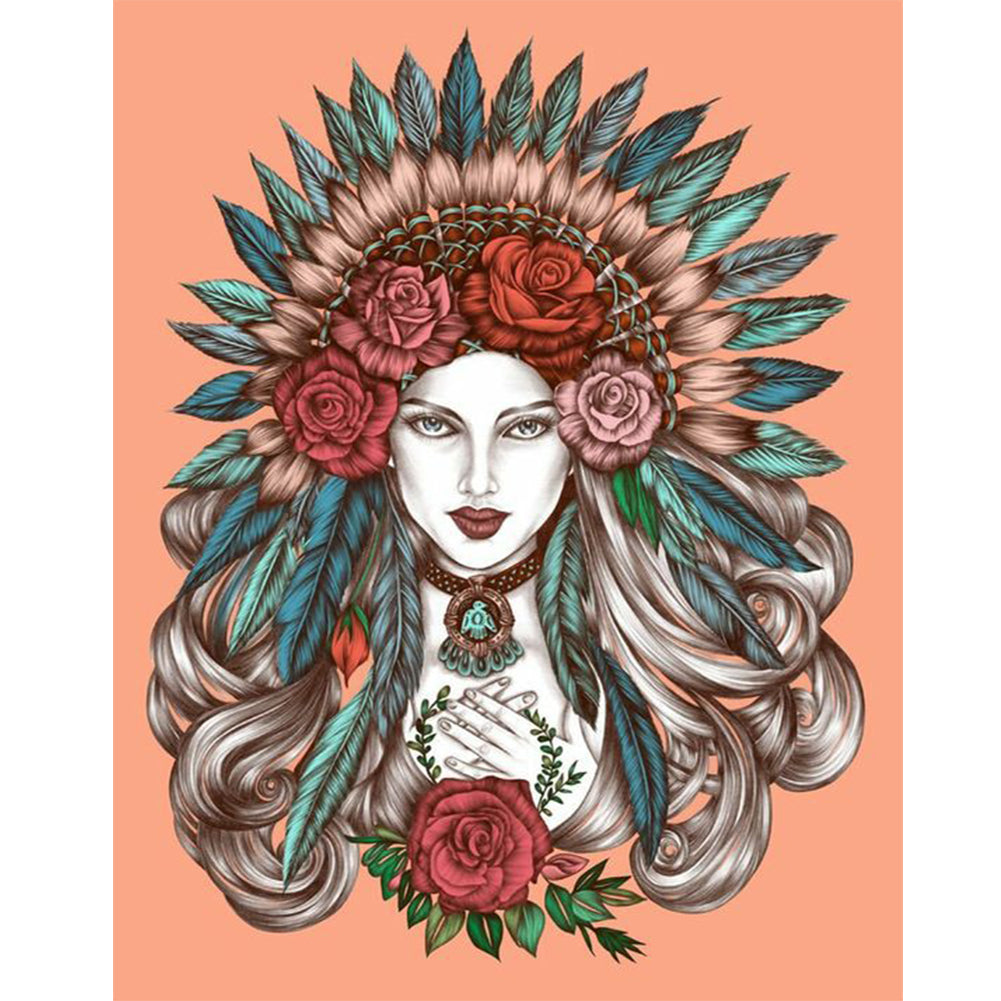 Woman - Full Round Drill Diamond Painting 40*50CM