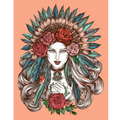 Woman - Full Round Drill Diamond Painting 40*50CM
