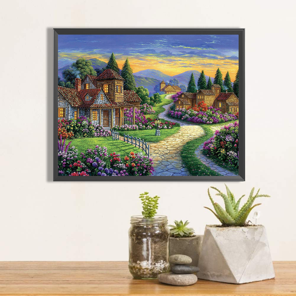 Village Farmhouse - Full Round Drill Diamond Painting 60*50CM