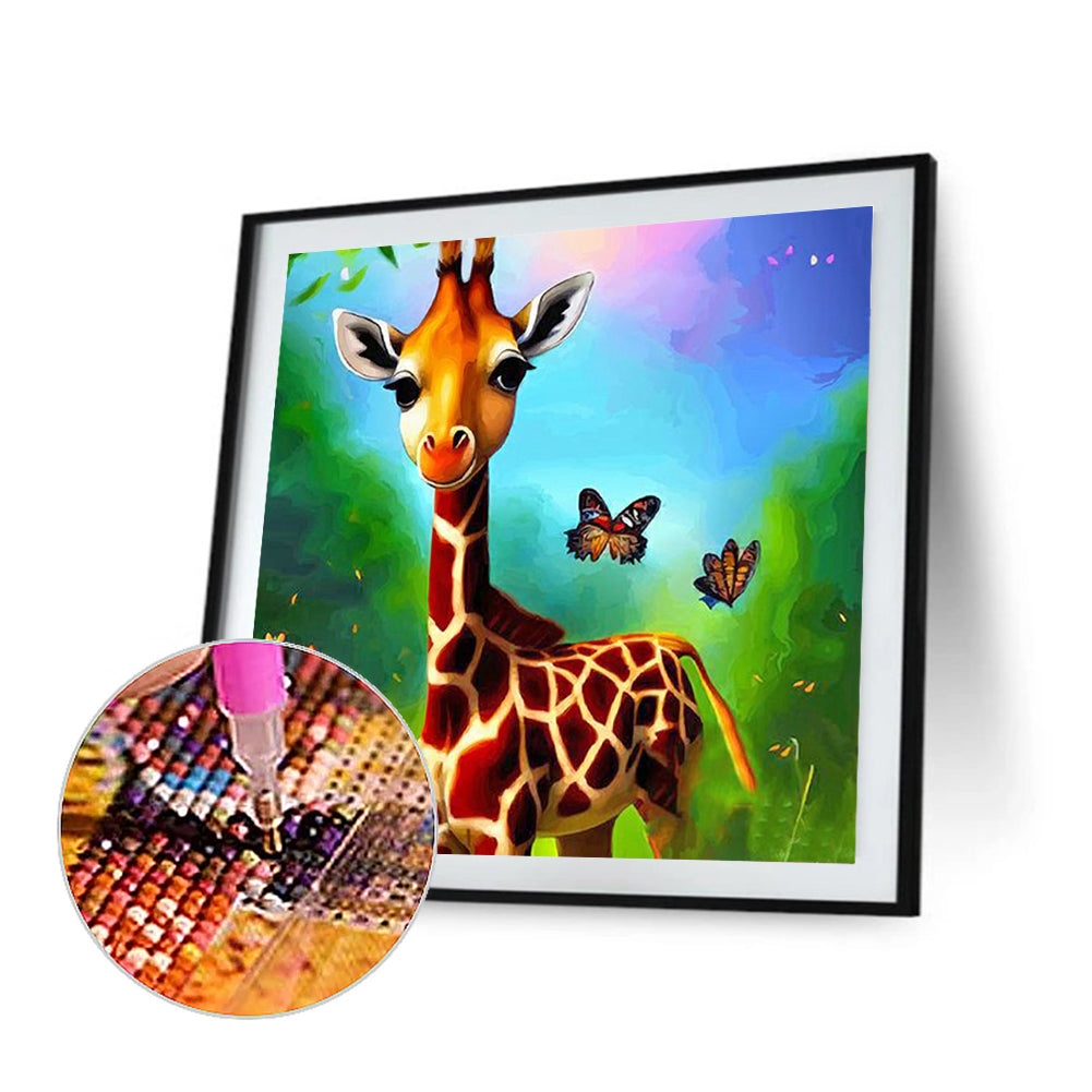 Giraffe - Full Round Drill Diamond Painting 30*30CM