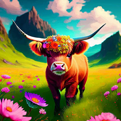 Plateau Cattle - Full Round Drill Diamond Painting 30*30CM