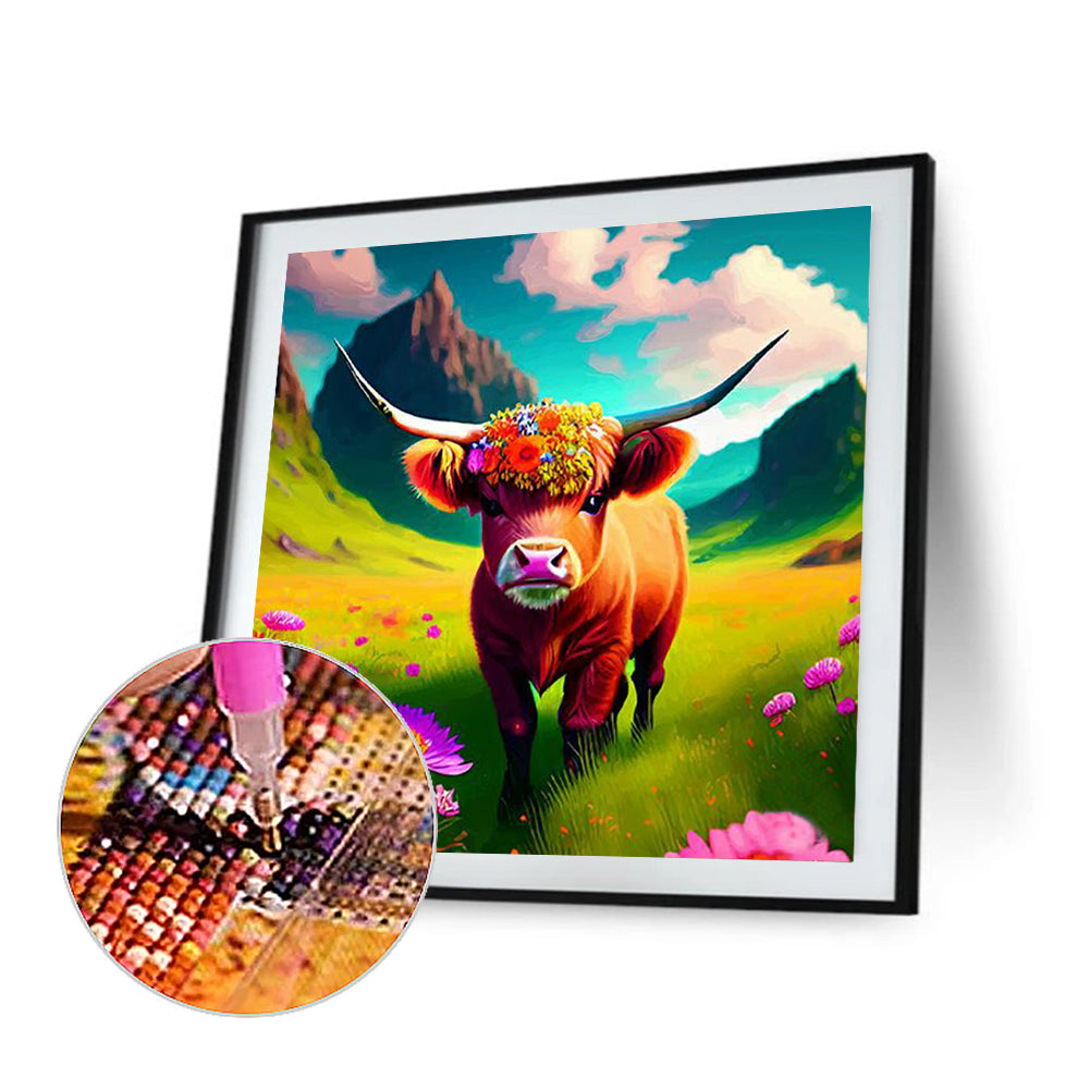 Plateau Cattle - Full Round Drill Diamond Painting 30*30CM
