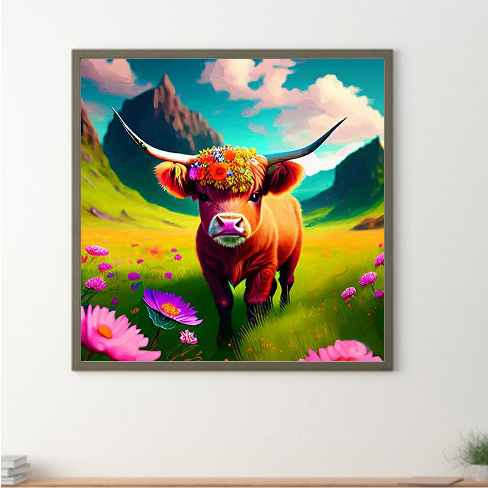 Plateau Cattle - Full Round Drill Diamond Painting 30*30CM