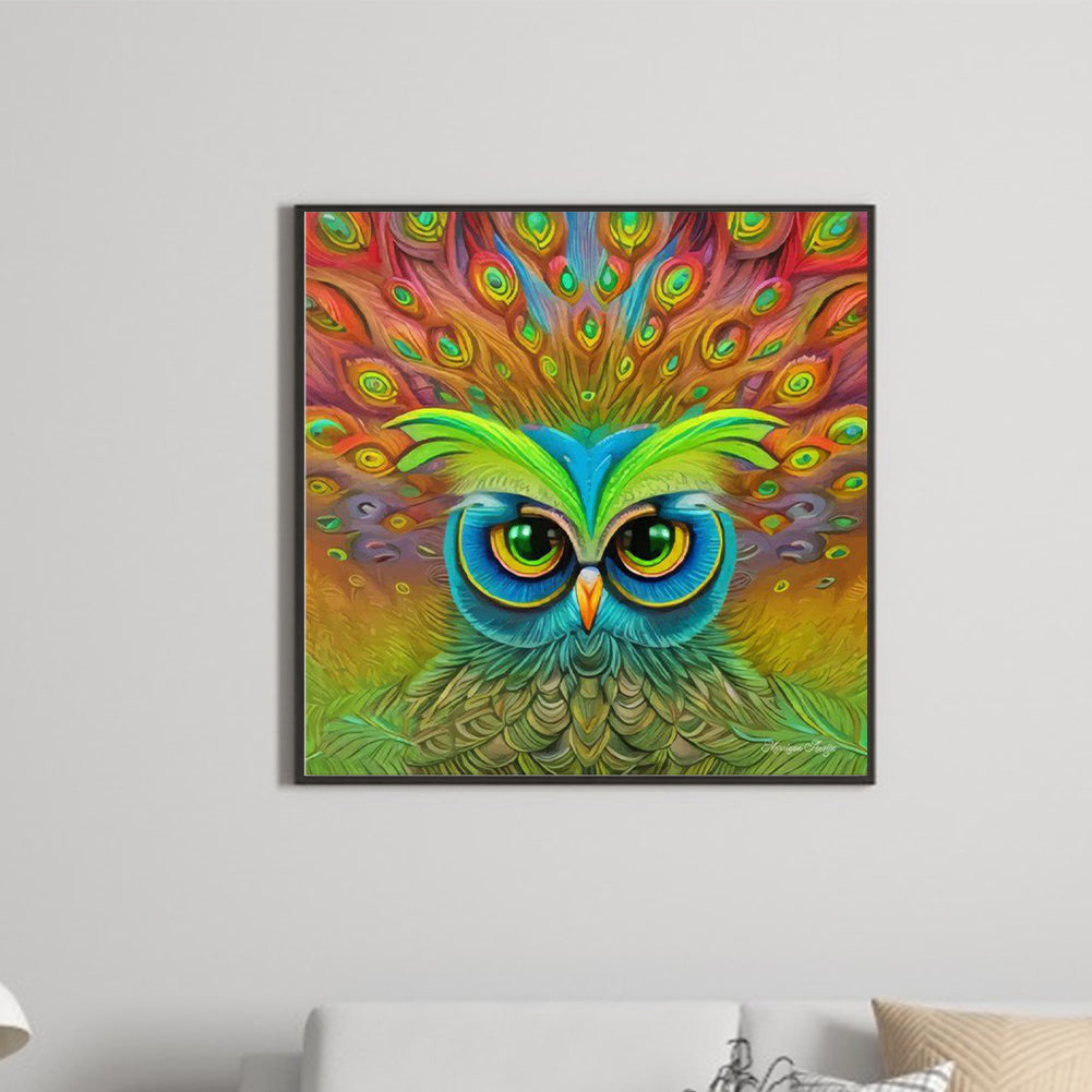 Owl - Full Round Drill Diamond Painting 30*30CM