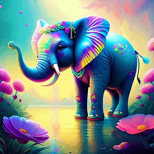 Elephant - Full Round Drill Diamond Painting 30*30CM