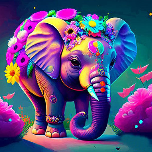 Elephant - Full Round Drill Diamond Painting 30*30CM