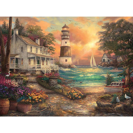 Lighthouse - Full Square Drill Diamond Painting 30*40CM