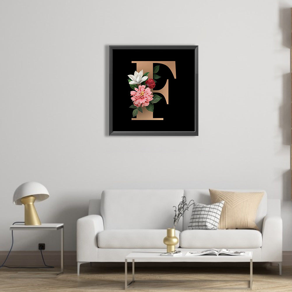 Letter F - Full Square Drill Diamond Painting 45*45CM