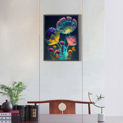 Transparent Underwater Flower - Full Round Drill Diamond Painting 30*40CM