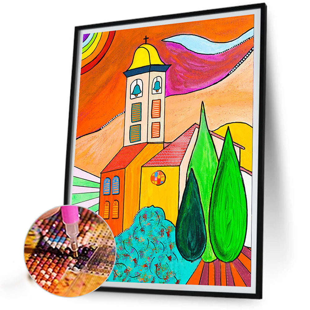 Colorful Building - Full Round Drill Diamond Painting 30*40CM