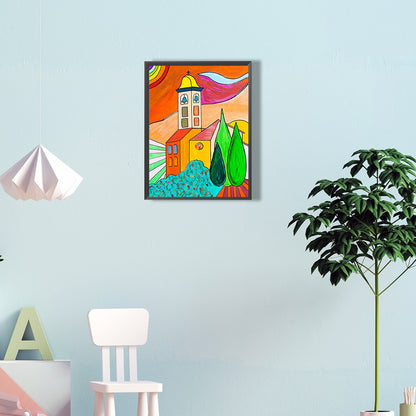 Colorful Building - Full Round Drill Diamond Painting 30*40CM