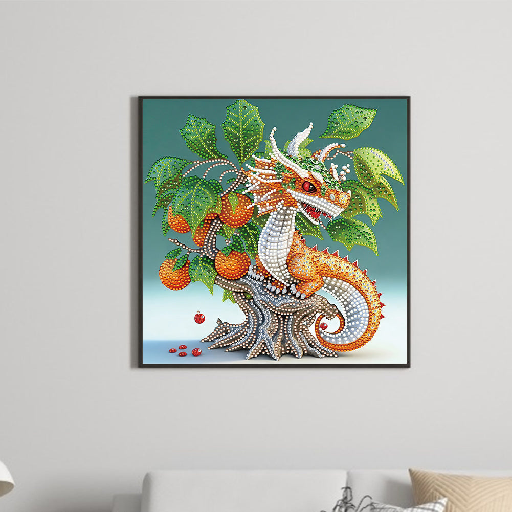 Little Decorative Dragon - Full Round Drill Diamond Painting 30*30CM