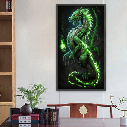 Ferocious Green Dragon - Full Square Drill Diamond Painting 40*70CM