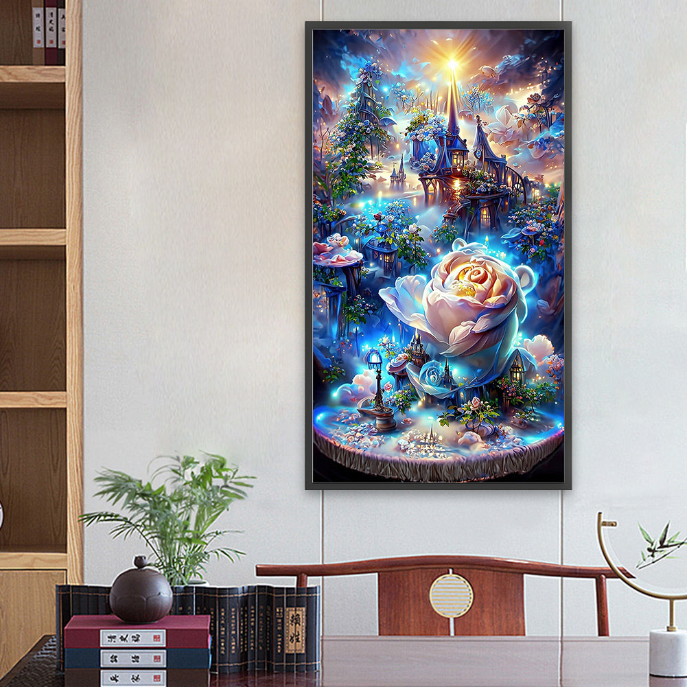 Blue Rose Manor - Full Square Drill Diamond Painting 40*70CM