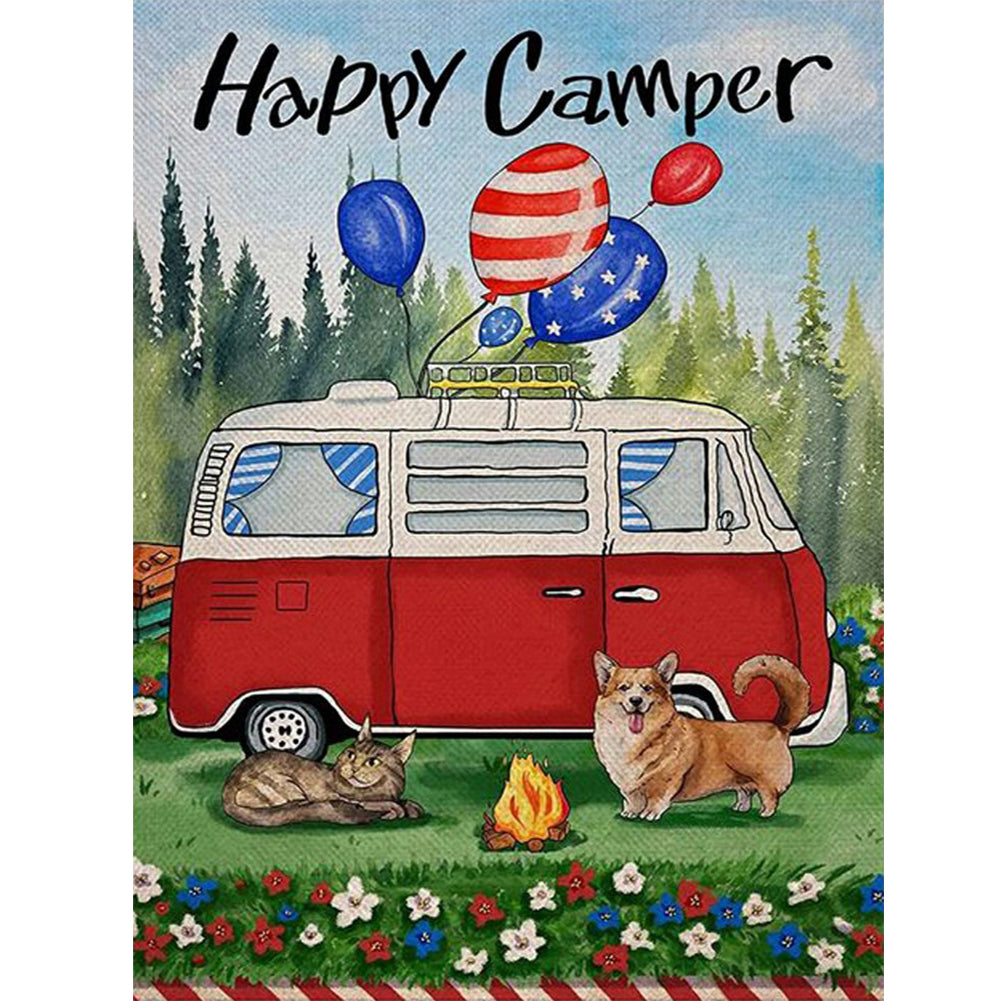 Happy Camper - Full Round Drill Diamond Painting 30*40CM