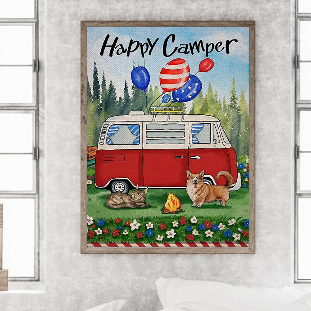 Happy Camper - Full Round Drill Diamond Painting 30*40CM