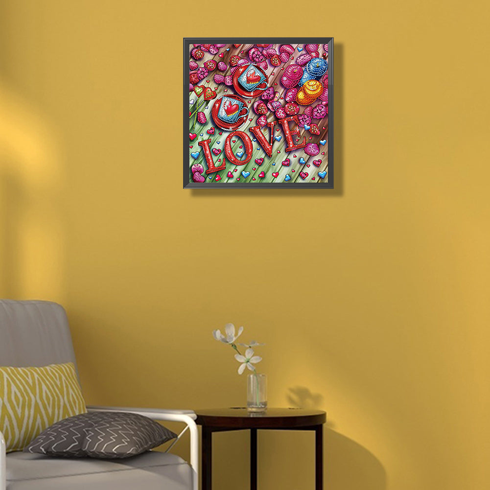 Love Love - Special Shaped Drill Diamond Painting 30*30CM