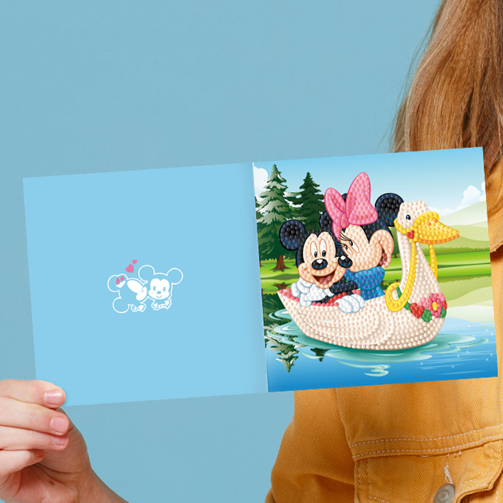 8pcs Mickey Mouse Diamond Painting Greeting Card Includes Envelope DIY Postcards