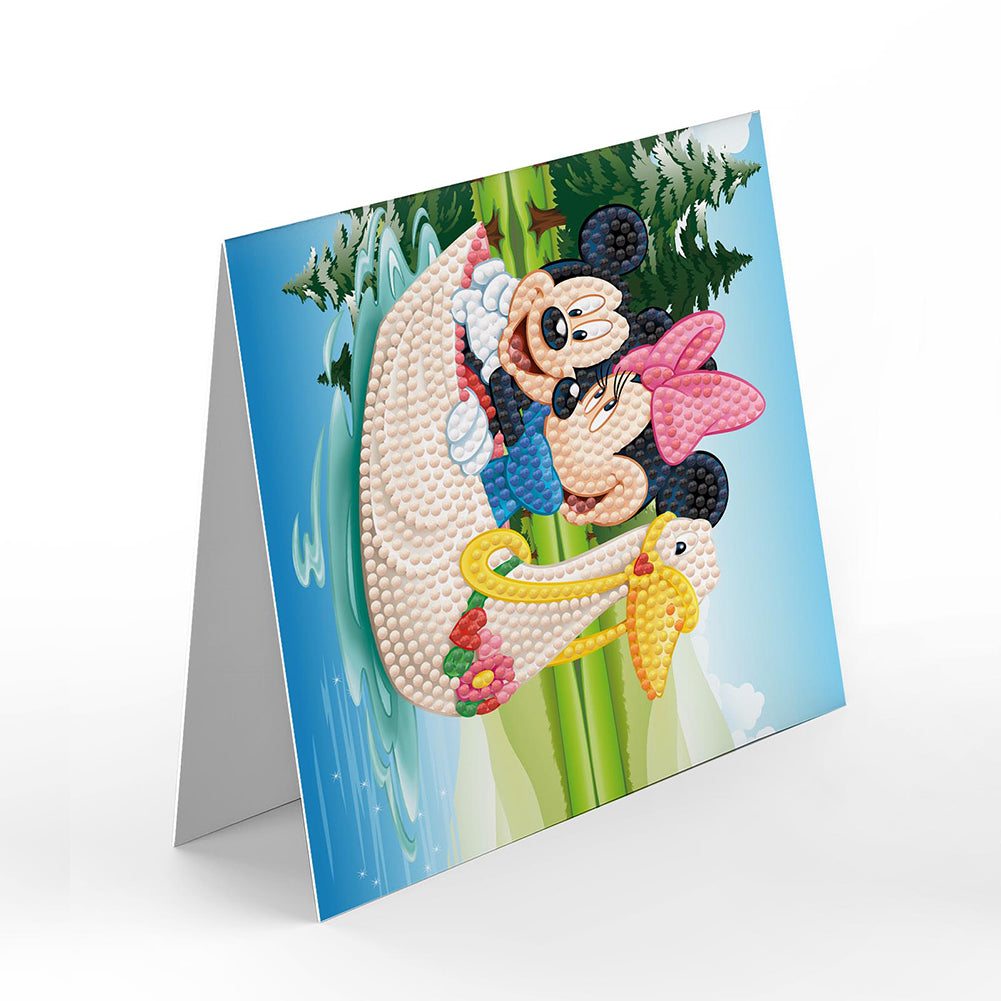 8pcs Mickey Mouse Diamond Painting Greeting Card Includes Envelope DIY Postcards