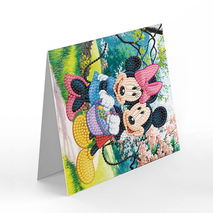 8pcs Mickey Mouse Diamond Painting Greeting Card Includes Envelope DIY Postcards