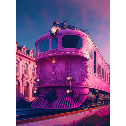 Pink Ocean Train - Full Round Drill Diamond Painting 30*40CM