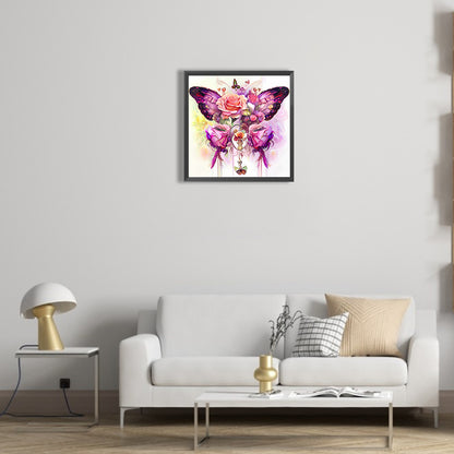 Flowers And Butterflies - Full Round Drill Diamond Painting 30*30CM