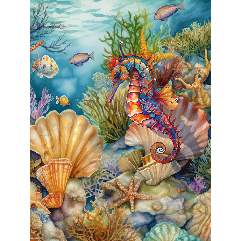 Seahorse - Full Round Drill Diamond Painting 30*40CM