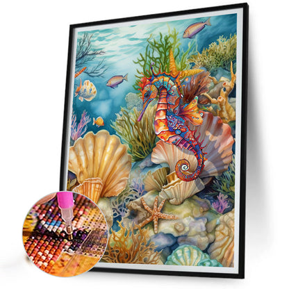 Seahorse - Full Round Drill Diamond Painting 30*40CM