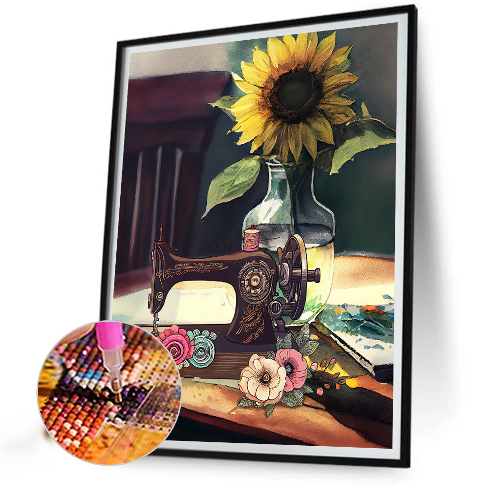 Sewing Machine - Full Round Drill Diamond Painting 30*40CM