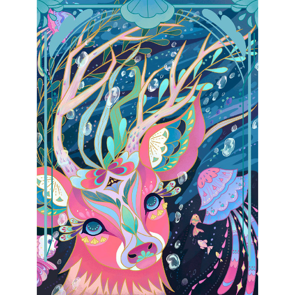 Colorful Deer - Full Round Drill Diamond Painting 30*40CM