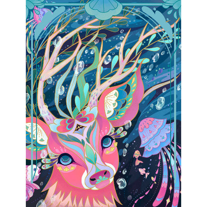 Colorful Deer - Full Round Drill Diamond Painting 30*40CM