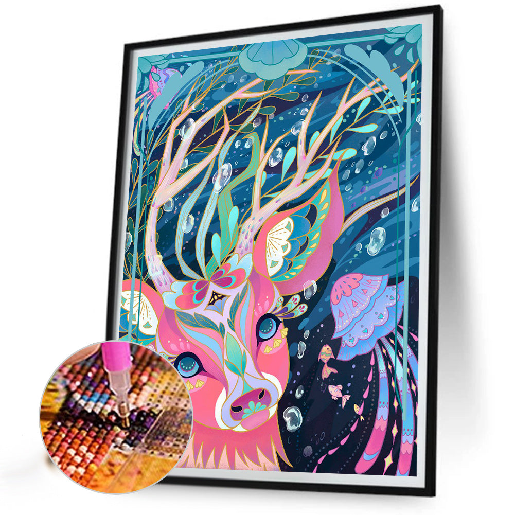 Colorful Deer - Full Round Drill Diamond Painting 30*40CM