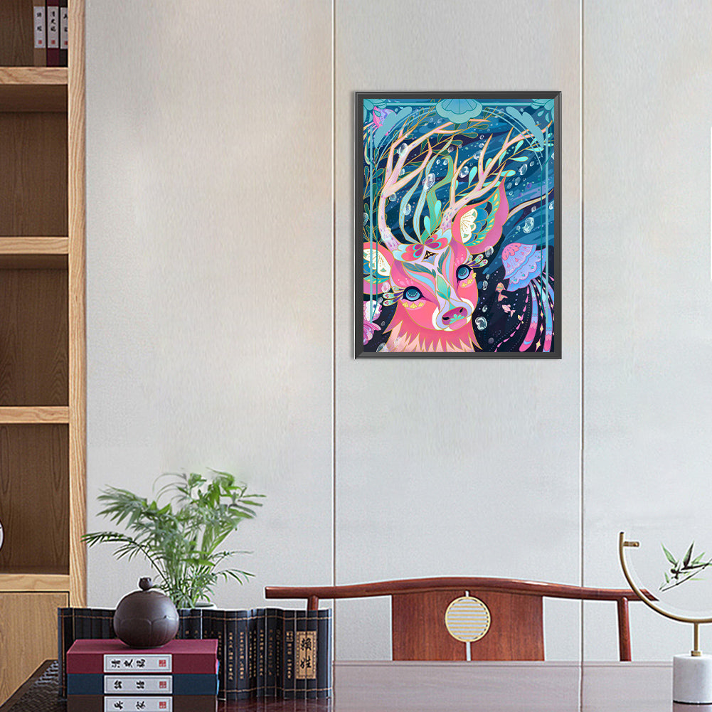 Colorful Deer - Full Round Drill Diamond Painting 30*40CM