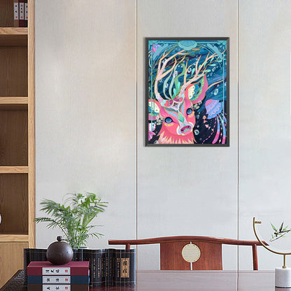 Colorful Deer - Full Round Drill Diamond Painting 30*40CM