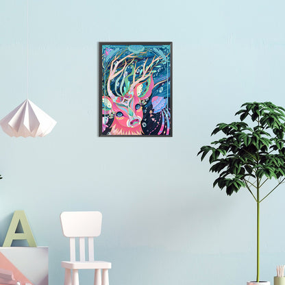 Colorful Deer - Full Round Drill Diamond Painting 30*40CM