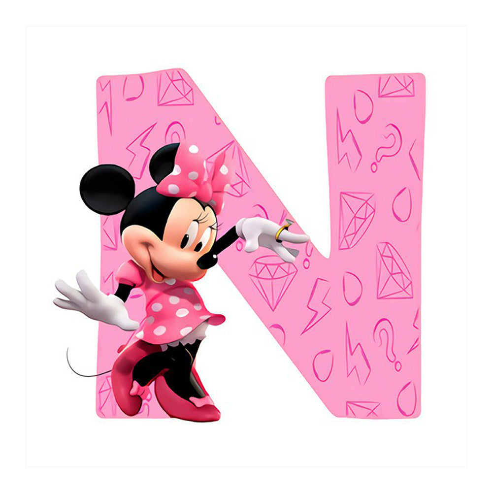 Minnie Letter N - Full Round Drill Diamond Painting 30*30CM