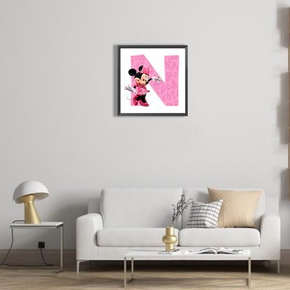 Minnie Letter N - Full Round Drill Diamond Painting 30*30CM