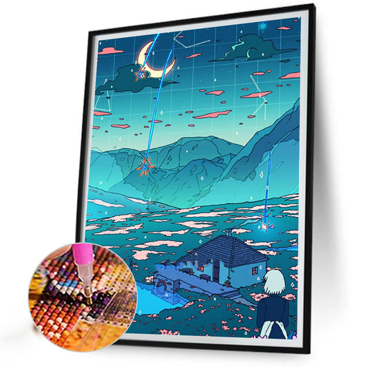 Illustration Landscape - Full Round Drill Diamond Painting 30*40CM