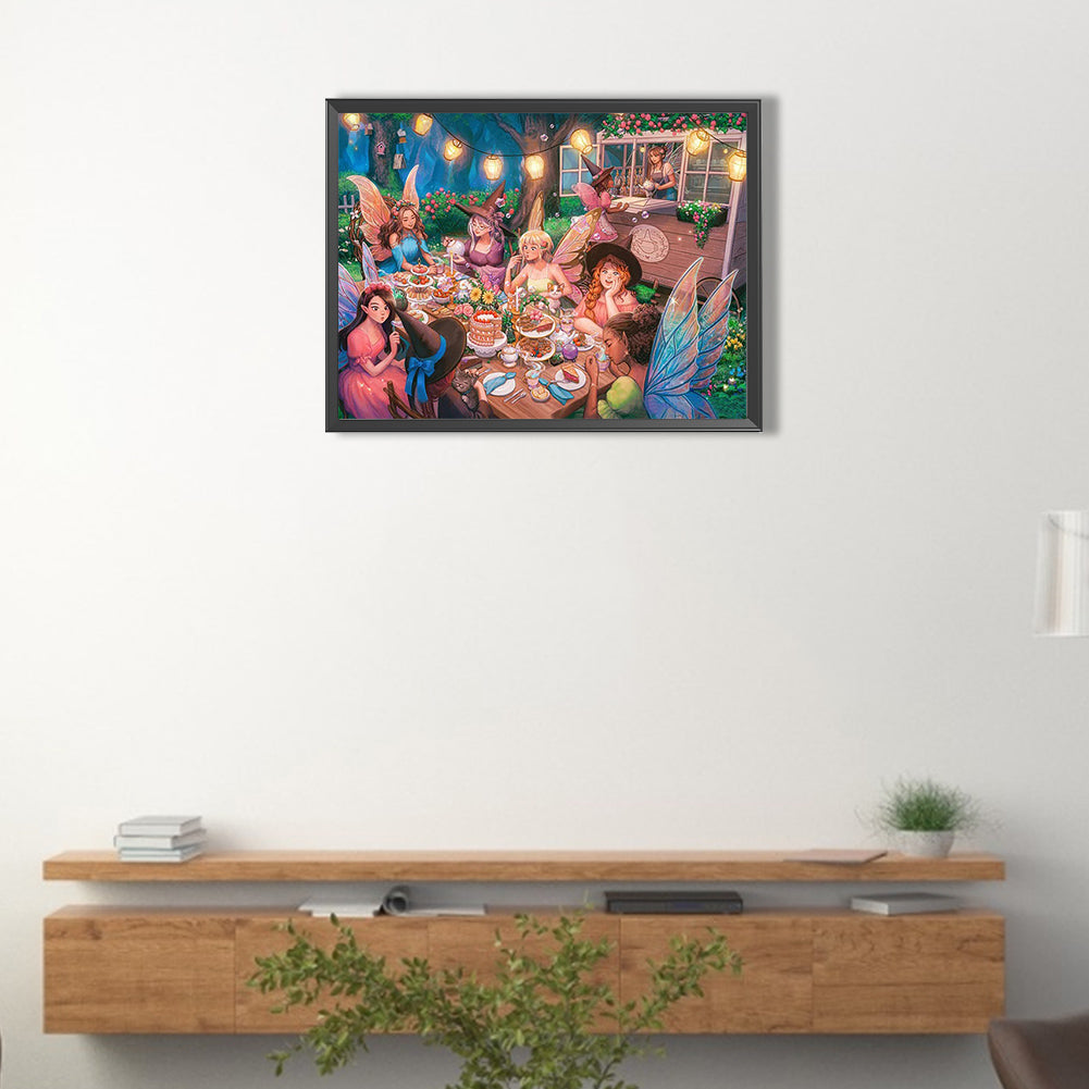 Elf Tea Party - Full Round Drill Diamond Painting 40*30CM