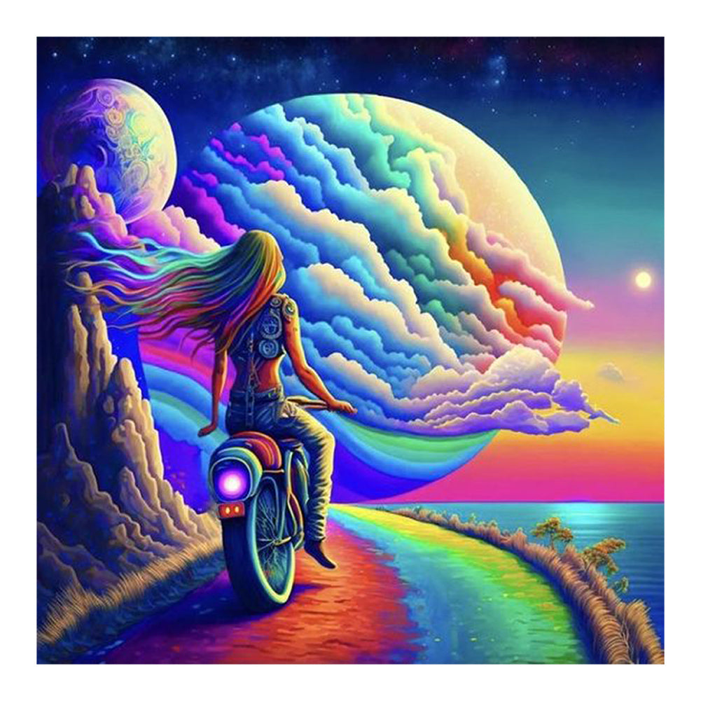 Colorful Cloud Road - Sailing - Full Round Drill Diamond Painting 40*40CM