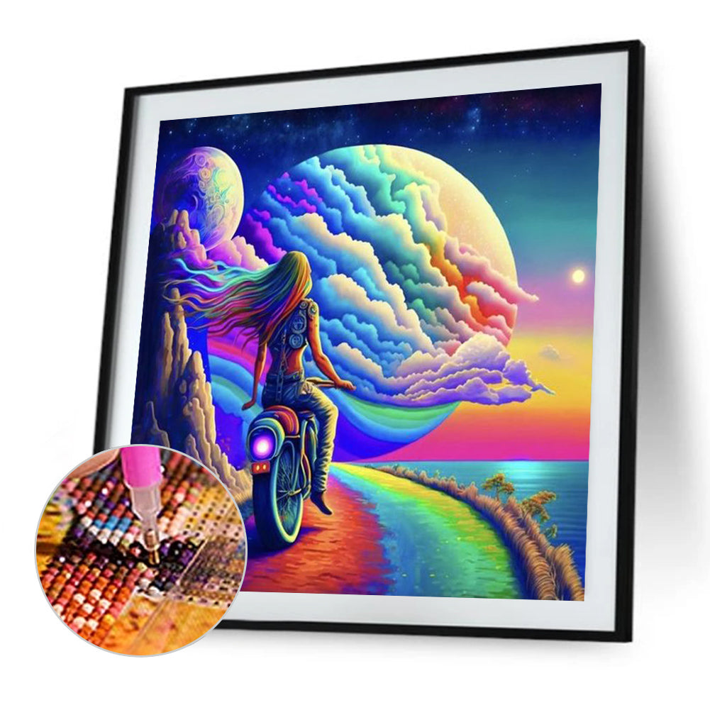 Colorful Cloud Road - Sailing - Full Round Drill Diamond Painting 40*40CM