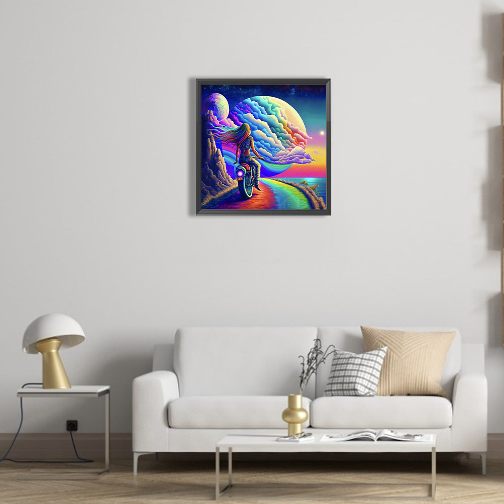 Colorful Cloud Road - Sailing - Full Round Drill Diamond Painting 40*40CM