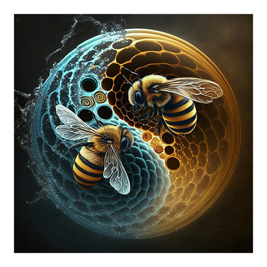 Tai Chi Yin Yang Bee - Full Round Drill Diamond Painting 35*35CM