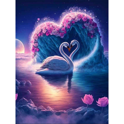 Fantasy Swan Lake - Full Round Drill Diamond Painting 40*50CM