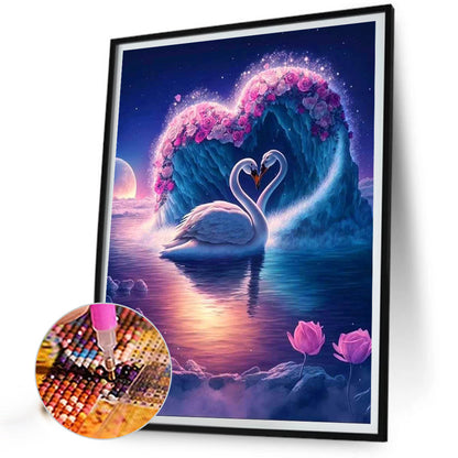 Fantasy Swan Lake - Full Round Drill Diamond Painting 40*50CM