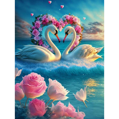 Fantasy Swan Lake - Full Round Drill Diamond Painting 40*50CM